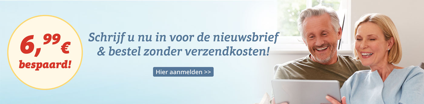 Bestel zonder verzendkosten - Abonneer u op de SANPURA nieuwsbrief