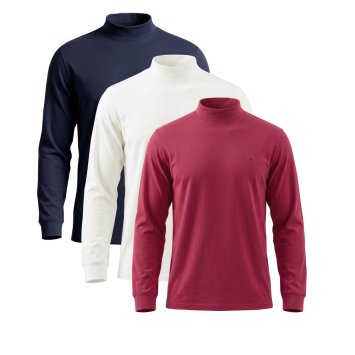 T-shirt met opstaande kraag, set van 3 stuks