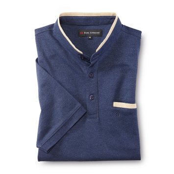 Piquéshirt met mao-kraag