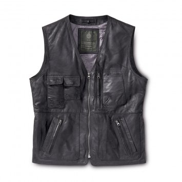 Leren gilet met veel zakken