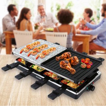 Raclettegrill met natuursteen