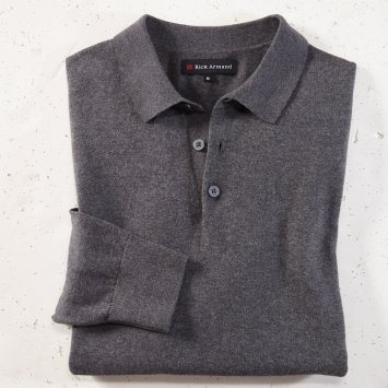 Tricot poloshirt met kasjmier