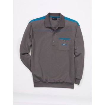 Polo lange mouwen,donker grijs