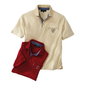 Interlockshirt met contrasterende kraag