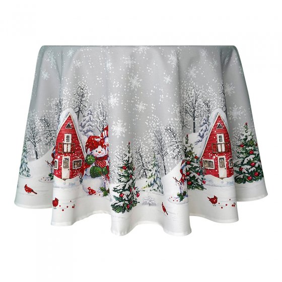 Rond plafond met sneeuwpopfamilie 