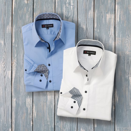 Stretchshirt met contrasten 