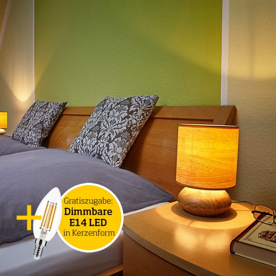 Touch-lamp in hout-decor 
