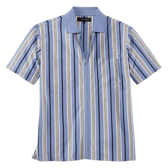 Jerseyshirt met doorlopende ritssluiting 