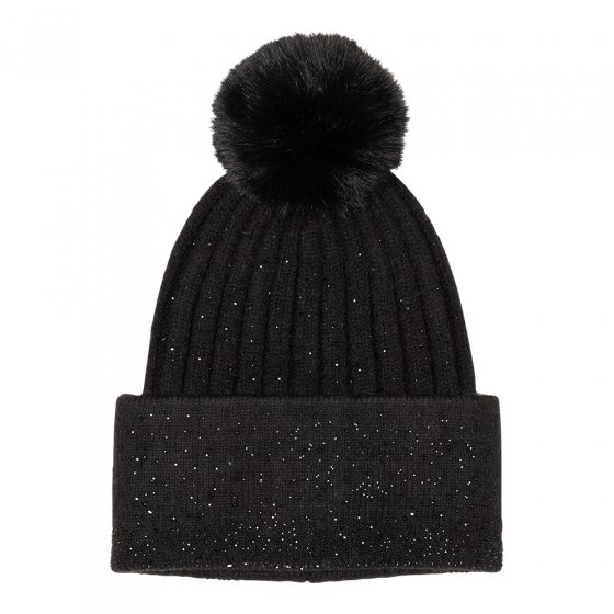 Gebreide muts met glitter Zwart