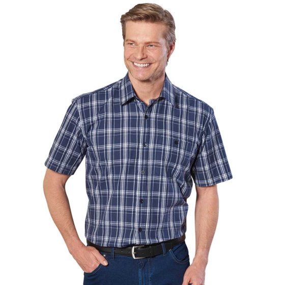 Gemakkelijk te onderhouden overhemd van seersucker als set XL (43/44) | Wit#Marine