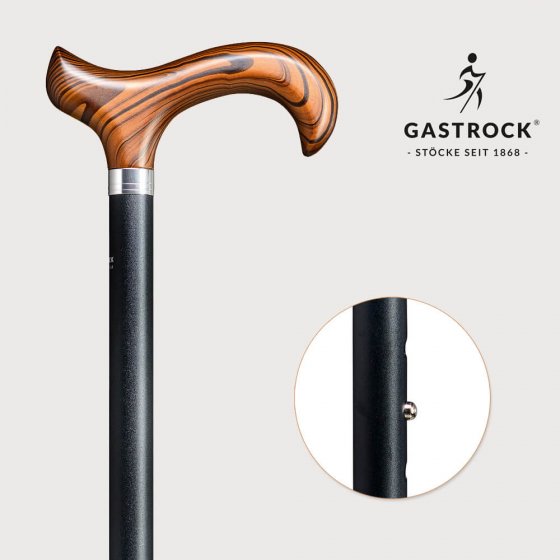 Wandelstok "Licht metaal Derby” Zwart