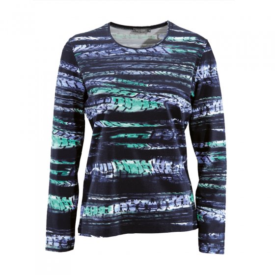 Bedrucktes Langarmshirt,blau 