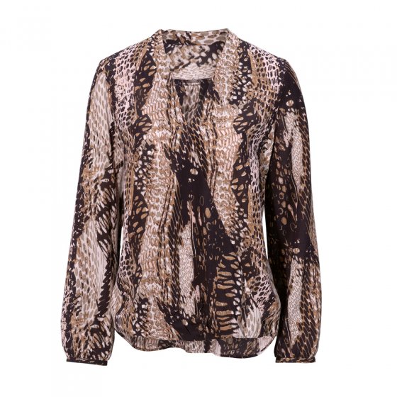 Bedruckte Bluse,sw/braun 46/48 