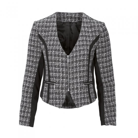 Kurz-Jacke,Schwarz/Weiss,40 
