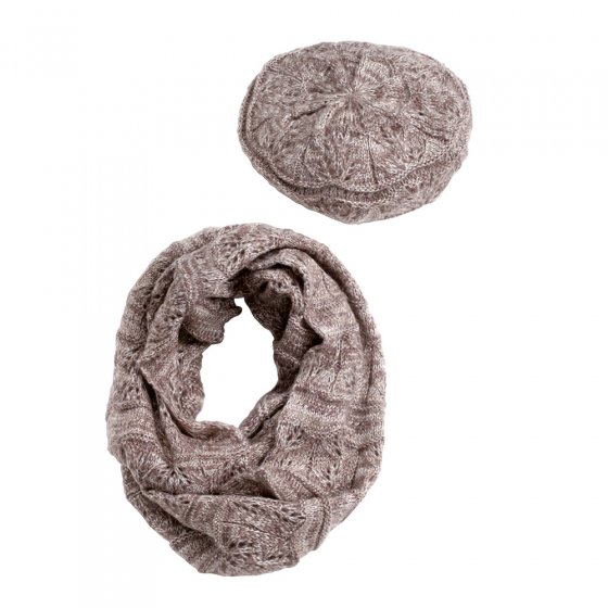Schal und Mütze im Set,beige 