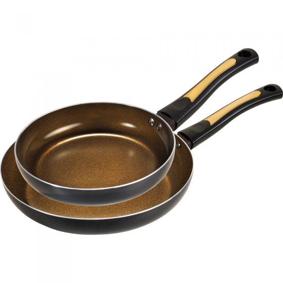 Pannenset ’Goud-keramiek’ Set van 2 stuks