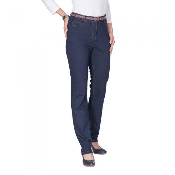 Stretchjeans m.Gürtel,dun.blau 