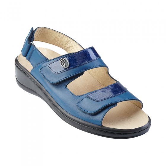 Sandalette Leder Uni,blau,42