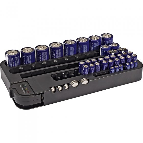 Bewaarbox voor batterijen met tester