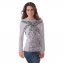 Rundhals Pullover,grau/schwarz - 1
