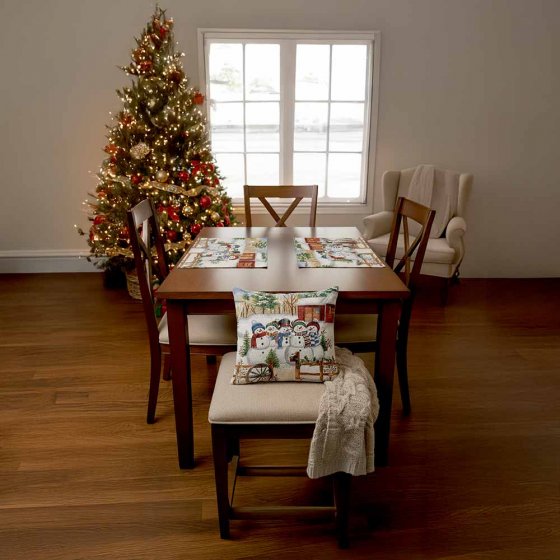 Gobelin kussenhoes sneeuwman 