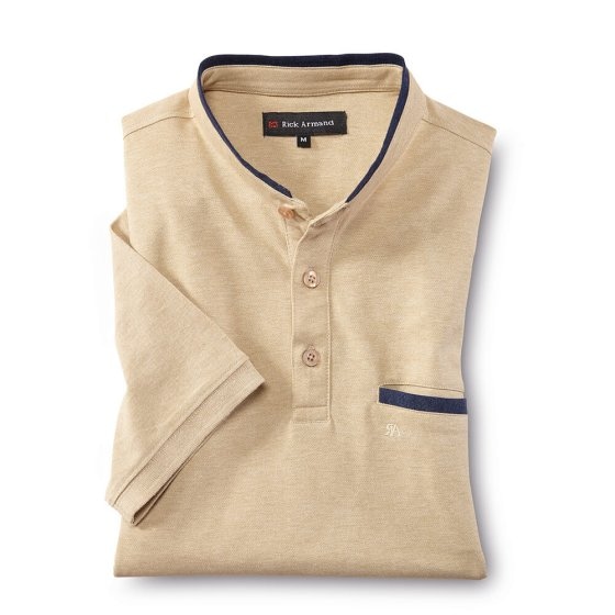 Piquéshirt met mao-kraag 