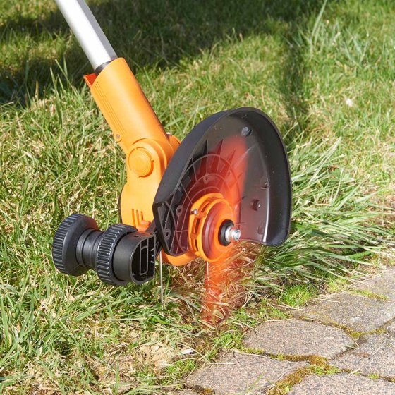 Accu-grastrimmer met geleiders
