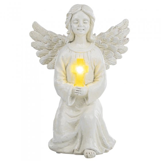 Zonne-engel met verlicht kruis