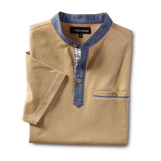 Poloshirt van piqué met een opstaande kraag 