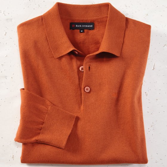 Tricot poloshirt met kasjmier 