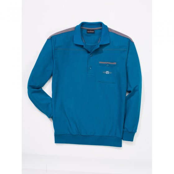 Polo lange mouwen,donker grijs 