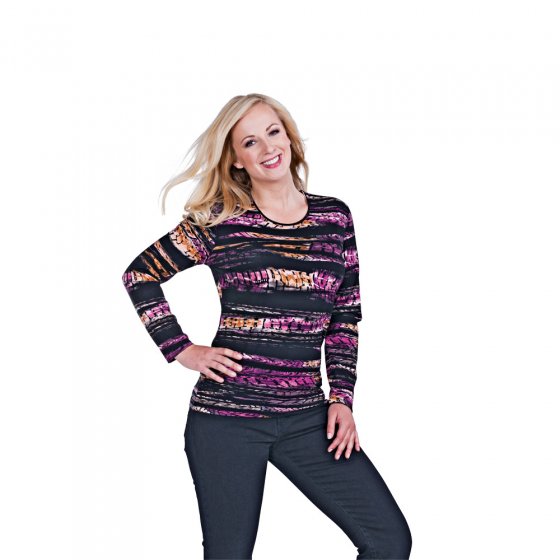 Bedrucktes Langarmshirt,blau 