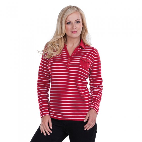 Streifen-Polo-Shirt,rot 