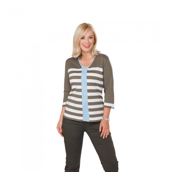 V-Pullover,braun-blau,36/38(S) 