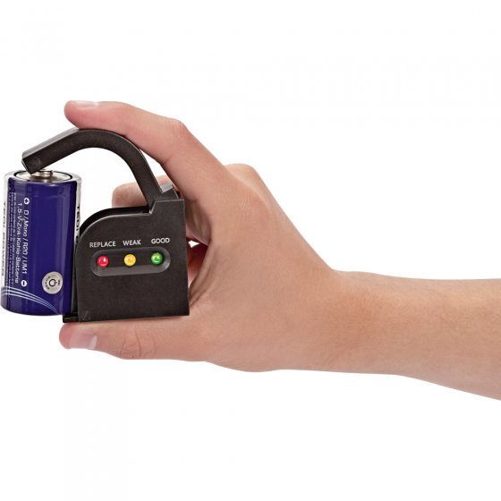 Bewaarbox voor batterijen met tester