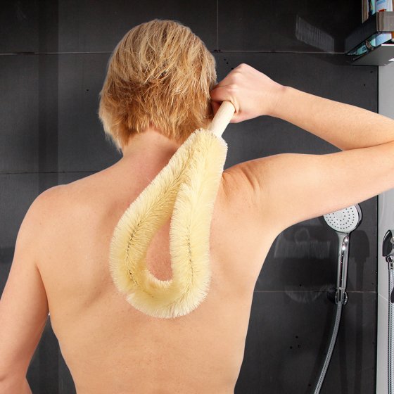 Lichaamsborstel met natuurlijke haren 