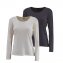 Langarmshirt Doppelpa.,sw+ecru - 2