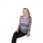Langarmshirt gestreift Gra./Ro - 2