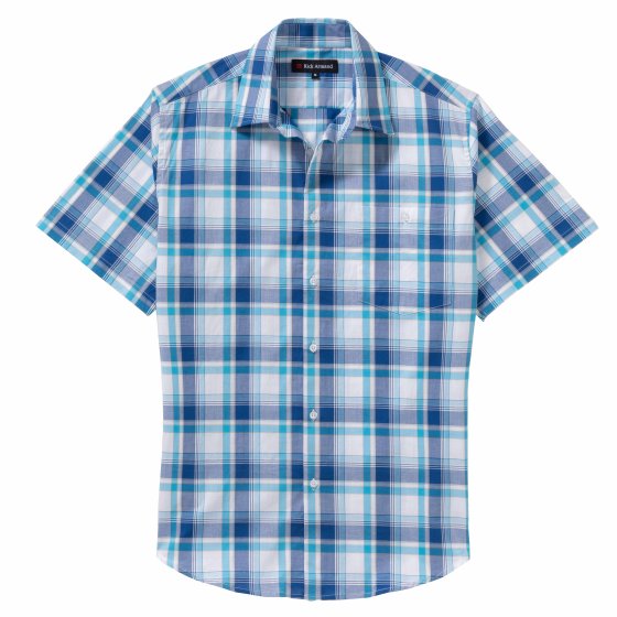 Gemakkelijk te onderhouden geruit overhemd 3XL (47/48) | Blauw