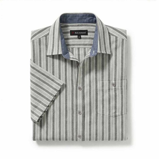 Jaquard overhemd 3XL (47/48) | Grijs