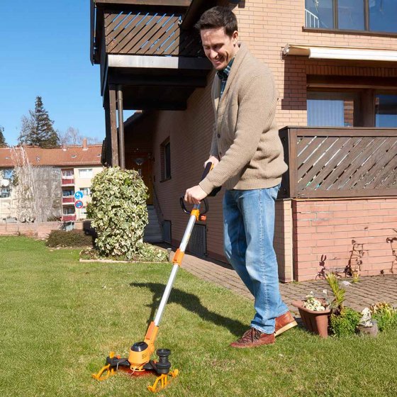 Accu-grastrimmer met geleiders