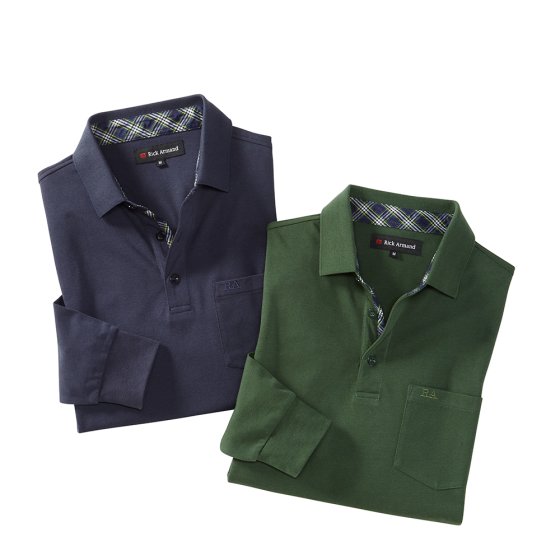 Piqué-shirt met lange mouwen 