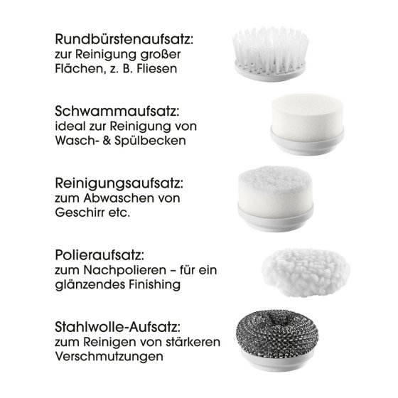 Accu reinigingsborstel 7-delig. 