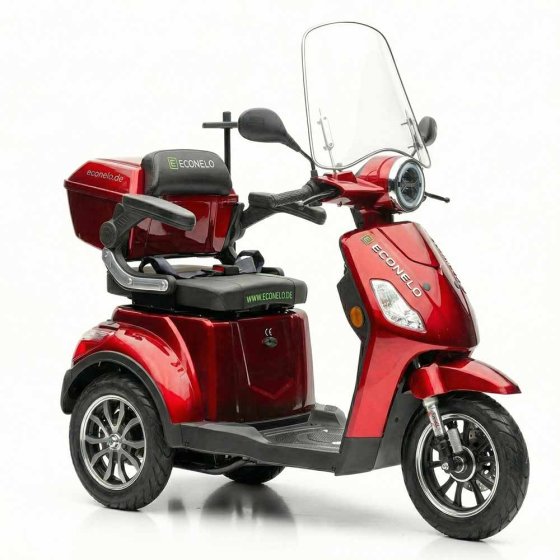 E-Mobil Denia, 3 wielen, lithiumaccu Rood