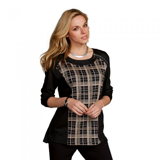 Modisches-Shirt,sw./beige38/40 