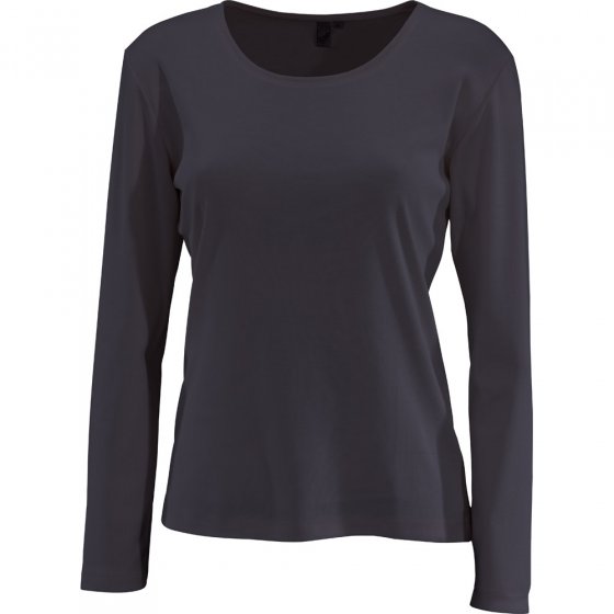 Langarmshirt Doppelpa.,sw+ecru 