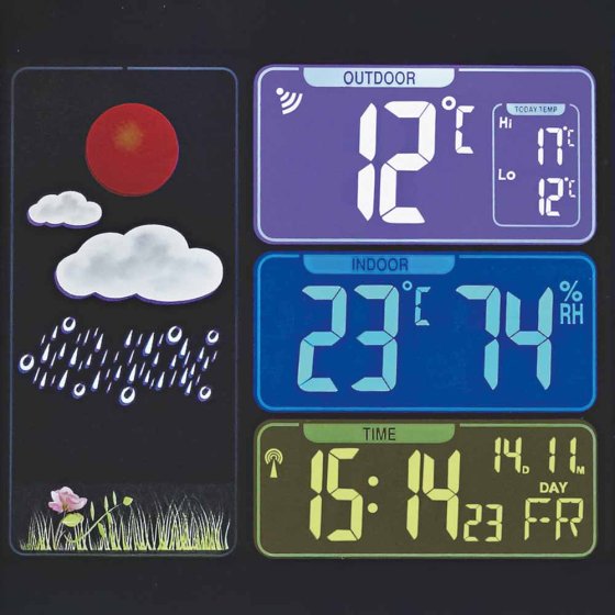 Weerstation met radioklok 