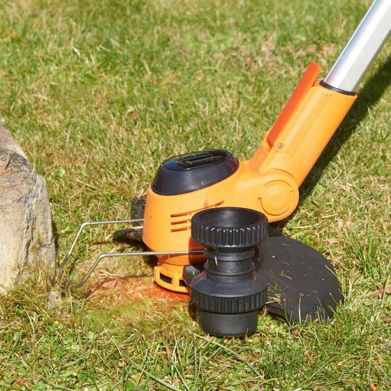 Accu-grastrimmer met geleiders