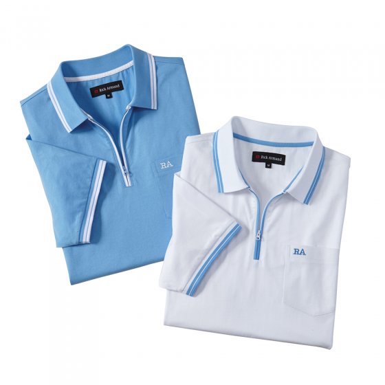 Jersey shirt met ritssluiting als set 