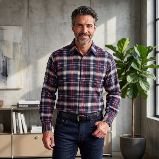 Chenille-overhemd 3XL (47/48) | Blauw